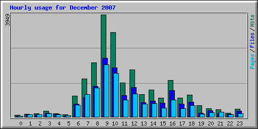 Hourly usage for December 2007