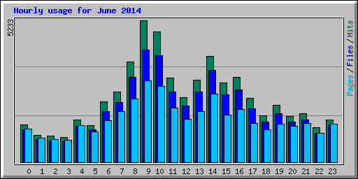 Hourly usage for June 2014