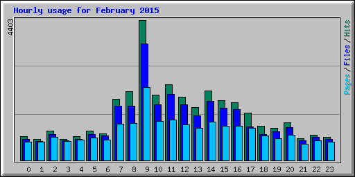 Hourly usage for February 2015