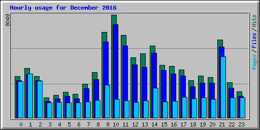 Hourly usage for December 2016