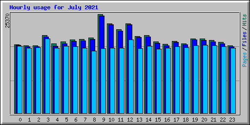 Hourly usage for July 2021